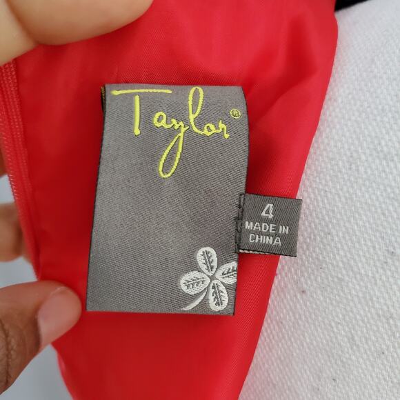 Just Taylor 100% Silk Sleeveless Ruffle Shift Dress Red 4 - Picture 5 of 7